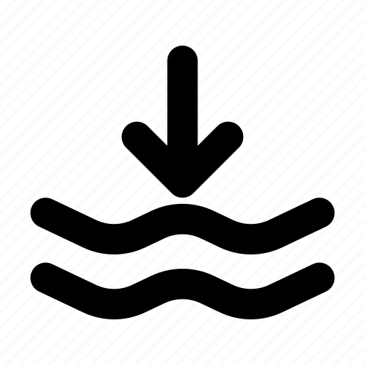 Pool, depth, water, arrow, down, rainfall, swimming icon - Download on Iconfinder