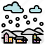 weather, climate, snow, village, valley, house 