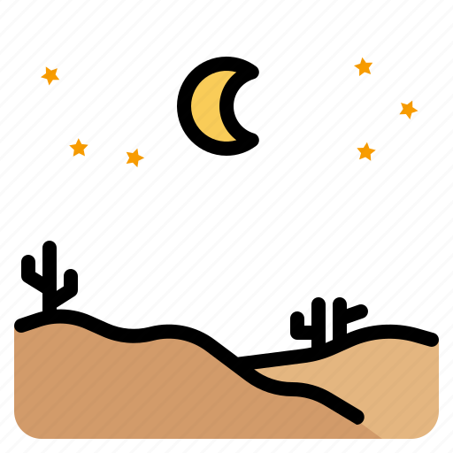 Weather, desert, moon, night, star icon - Download on Iconfinder