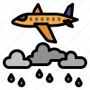 weather, cloudy, sky, aircraft, plane, cloud, rain