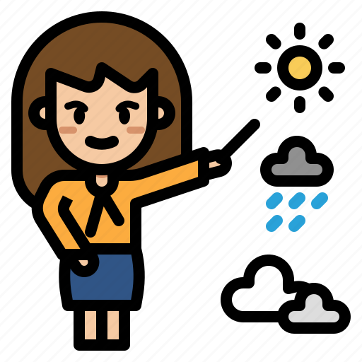 Weather, forecast, meteorology, reporter, woman icon - Download on Iconfinder