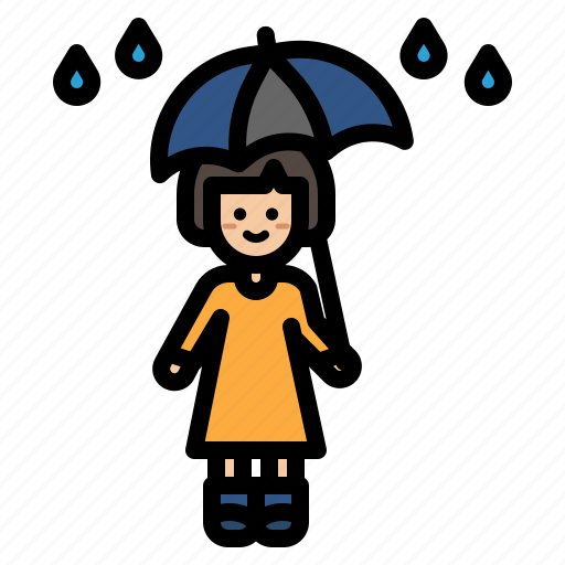 Weather, rain, umbrella, woman icon - Download on Iconfinder