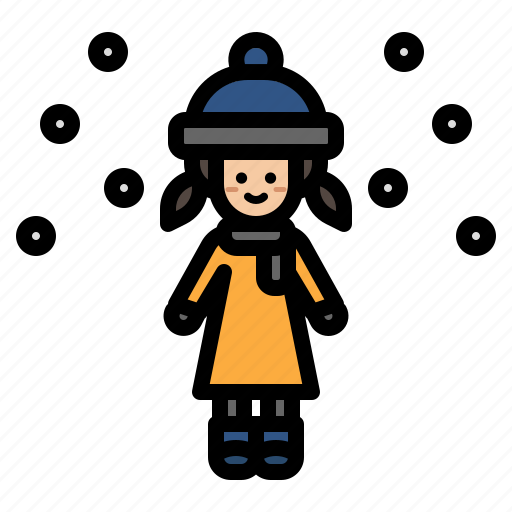 Weather, snow, winter, woman, cloth icon - Download on Iconfinder