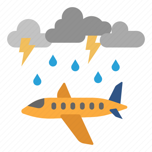 Weather, sky, plane, cloud, rain, thunder, storm icon - Download on Iconfinder