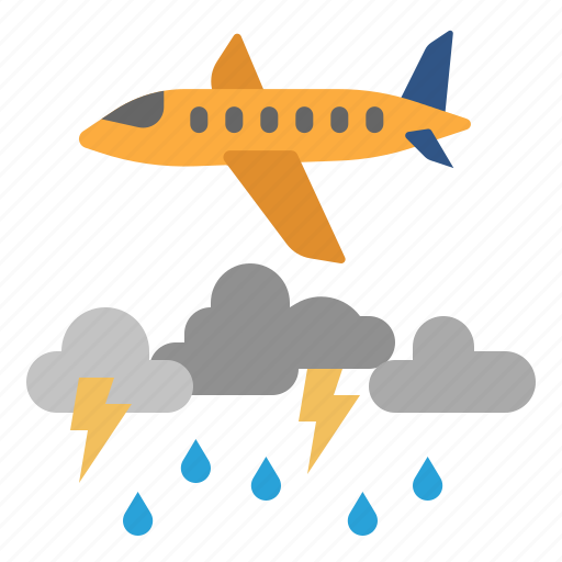 Weather, sky, aircraft, cloud, rain, thunder, storm icon - Download on Iconfinder