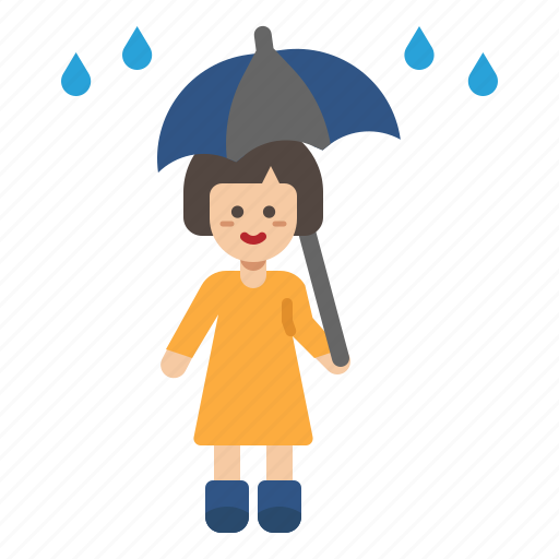 Weather, rain, umbrella, woman icon - Download on Iconfinder