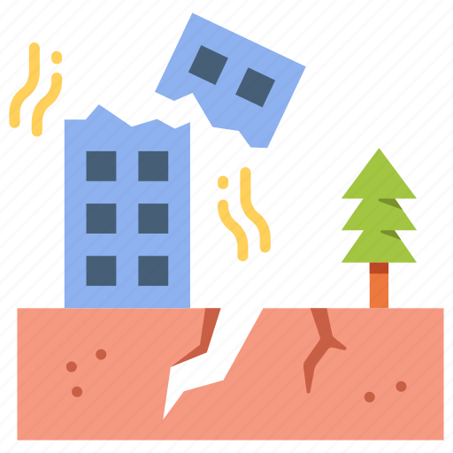 Building, damage, destruction, disaster, earthquake, nature, quake icon - Download on Iconfinder