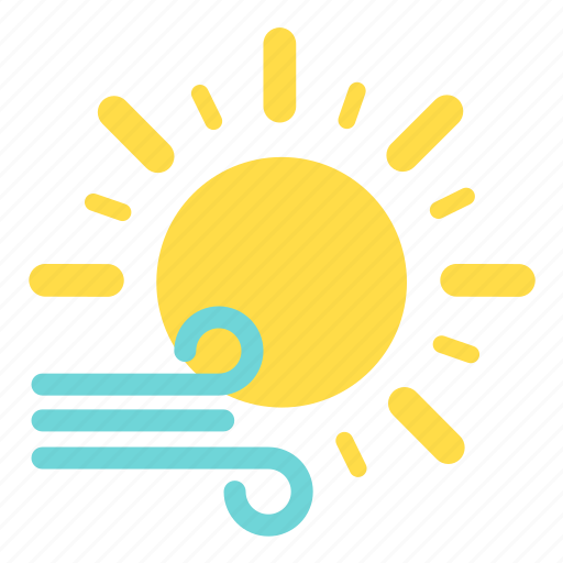 Sun, sunny, sunset, weather, wind, windy icon - Download on Iconfinder