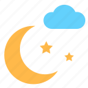 cloud, cloudy, moon, moonlight, night, star, weather