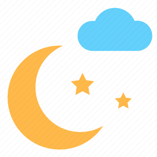 Cloud, cloudy, moon, moonlight, night, star, weather icon - Download on Iconfinder