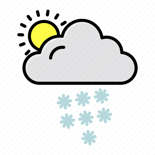 Cloud, snow, sum, sun, weather icon - Download on Iconfinder