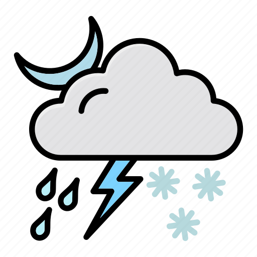 Cloud, moon, rain, snow, thunder icon - Download on Iconfinder