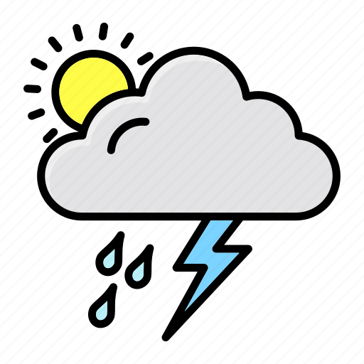 Cloud, rain, sun, thunder, weather icon - Download on Iconfinder