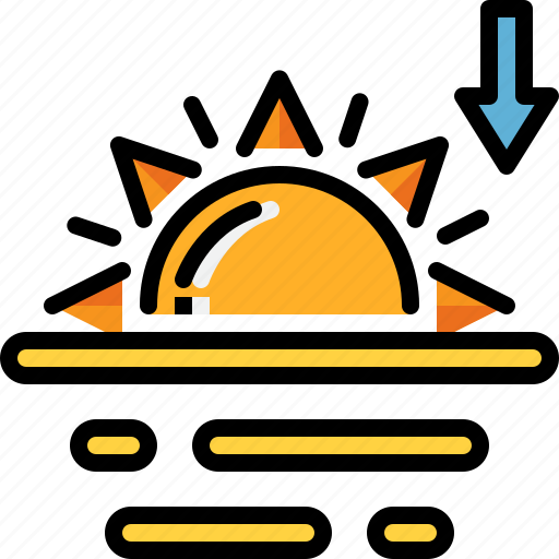 Climate, forecast, sun, sunset, weather icon - Download on Iconfinder