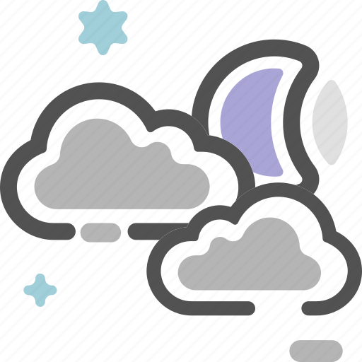 Cloud, cloudy, evening, moon, night, weather icon - Download on Iconfinder