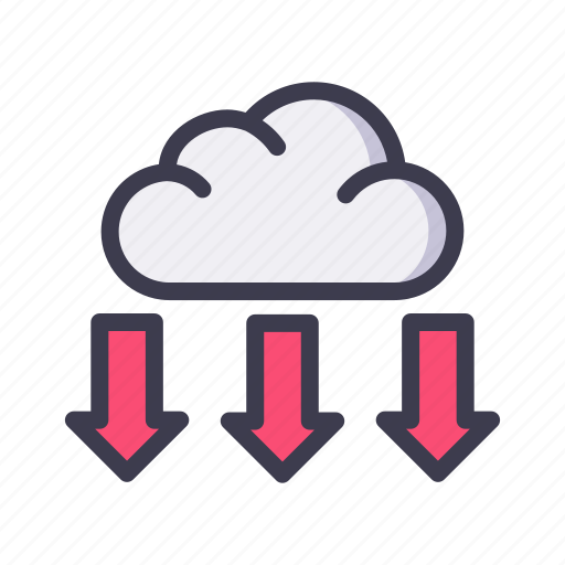 Weather, forecast, climate, cloud, down, arrow icon - Download on Iconfinder