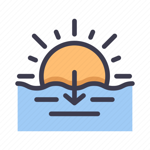 Weather, forecast, climate, sunset, sun, beach icon - Download on Iconfinder