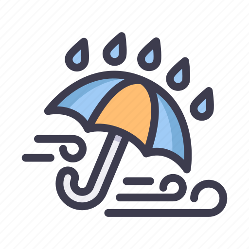 Weather, forecast, climate, umbrella, rainy, windy icon - Download on Iconfinder