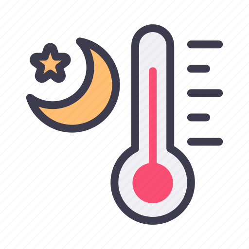 Weather, forecast, climate, daytemperature, thermometer, night icon - Download on Iconfinder