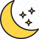 moon, crescent, cloud, forecast, weather 