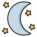 crescent, moon, weather, night, star, nature, evening
