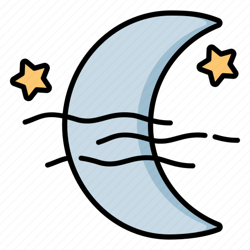 Foggy, night, crescent, evening, fog, weather, nature icon - Download on Iconfinder
