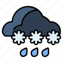 blizzard, rain, cloud, weather, snow, winter, snowflake, nature, drop