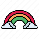 rainbow, weather, cloud, nature, summer, bright, sky, spectrum, curve