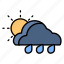 sun, cloud, rain, drizzle, nature, rainy, raining, climate, drop 