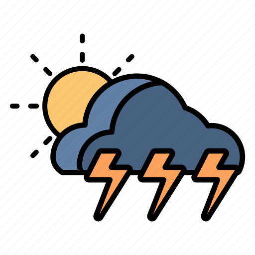 Sun, thunderstrom, cloud, climate, weather, rain, cloudy icon - Download on Iconfinder