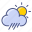 cloud, heavy, rain, sun, weather, forecast 