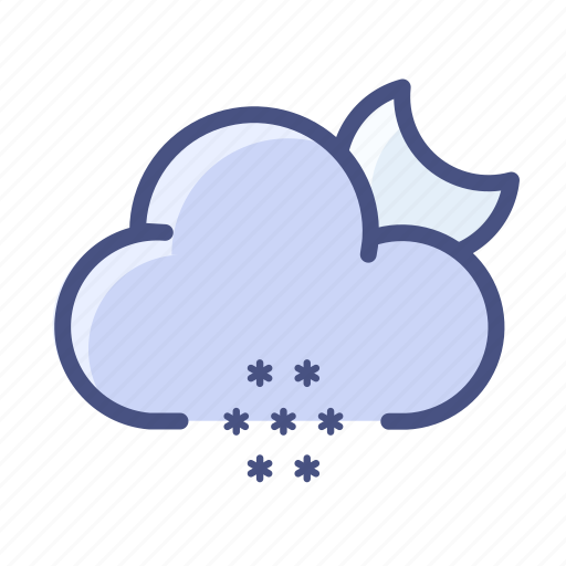 Cloud, heavy, snow, night, moon, weather icon - Download on Iconfinder