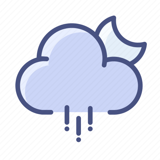 Cloud, normal, rain, night, moon, weather icon - Download on Iconfinder