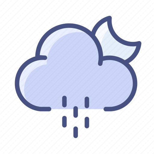 Cloud, rain, night, moon, weather icon - Download on Iconfinder