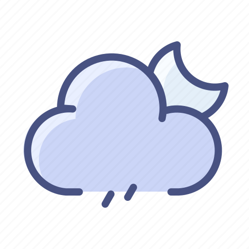 Cloud, slow, rain, night, moon, weather, forecast icon - Download on Iconfinder