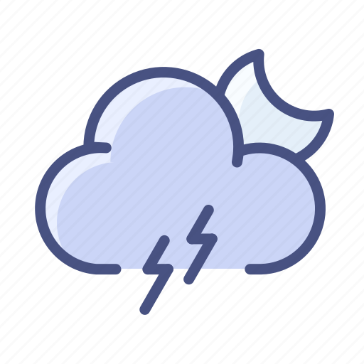 Cloud, storm, night, moon, weather icon - Download on Iconfinder
