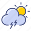 cloud, storm, sun, weather, forecast 