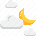 cloud, cloudy, crescent, forecast, moon, night, weather