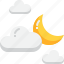 cloud, cloudy, crescent, forecast, moon, night, weather 