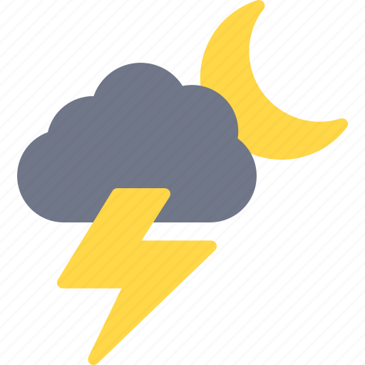 Moon, thunder, night, cloud, storm icon - Download on Iconfinder