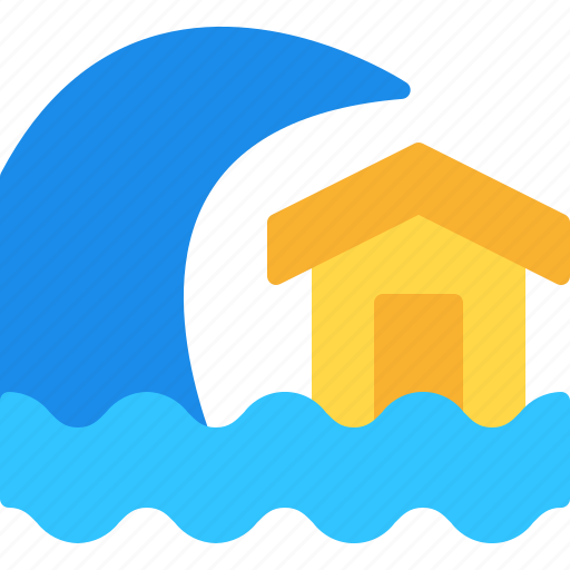 House, home, tsunami, wave, disaster icon - Download on Iconfinder