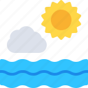 sun, weather, cloud, sea, wave 