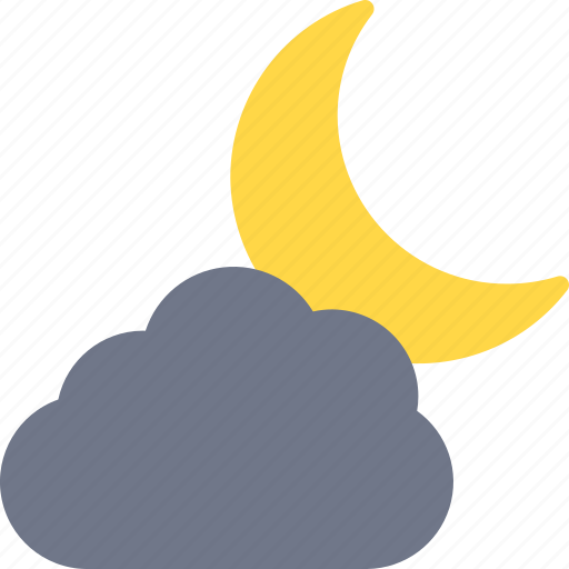Moon, crescent, cloud, weather, night icon - Download on Iconfinder