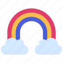 rainbow, two, clouds, climate, forecast, sky