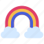 rainbow, two, clouds, climate, forecast, sky 