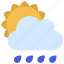 sun, behind, rain, cloud, climate, forecast 