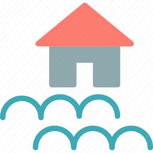Catastrophic, danger, flood, home, house icon - Download on Iconfinder