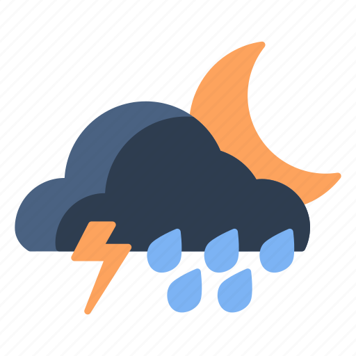 Night, thunderstorm, clouds, cloud, weather, rainy, thunder icon - Download on Iconfinder