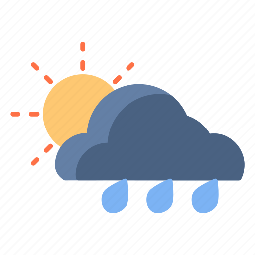 Sun, cloud, rain, drizzle, nature, rainy, raining icon - Download on Iconfinder
