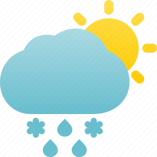 Day, falls, mixed, precipitation, sleet, weather icon - Download on Iconfinder
